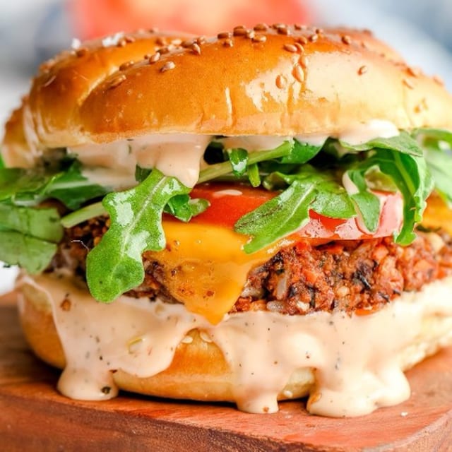 Vegan Vibes Garden Burger.